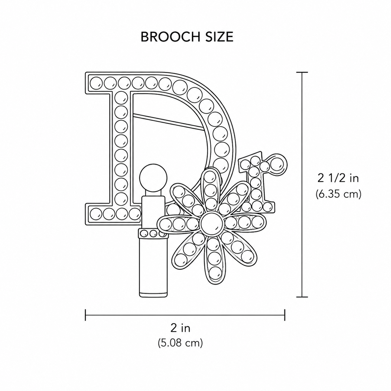 Inspired Pearl Monogram Brooch