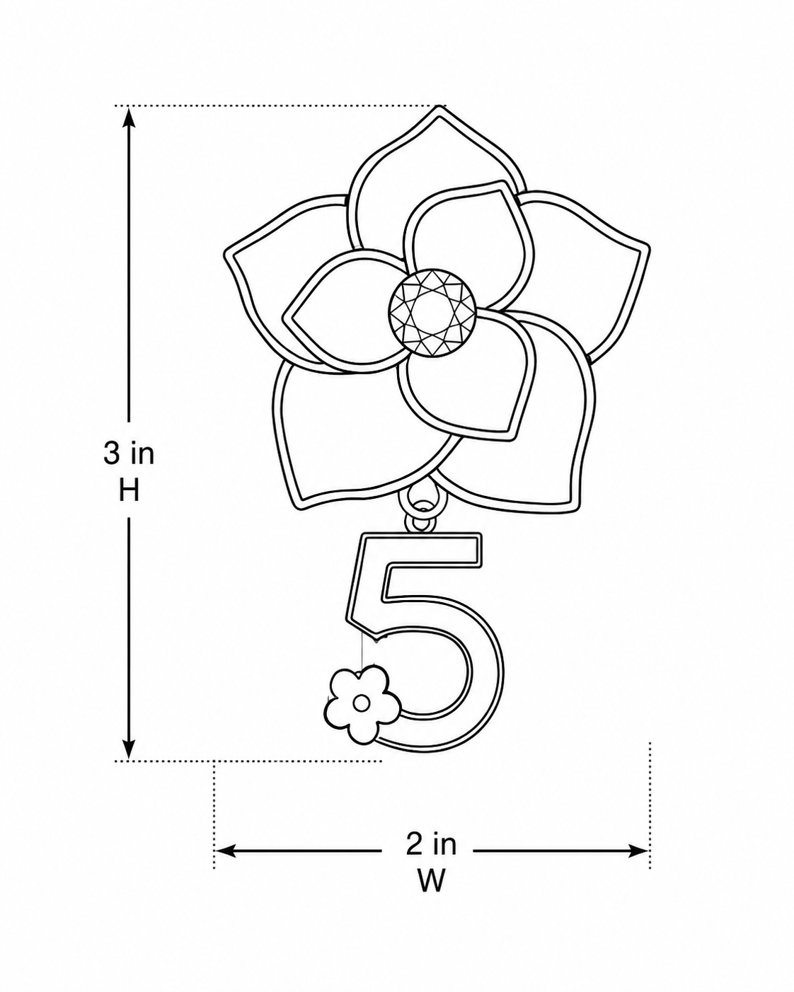 Designer-Inspire No. 5 Brooch