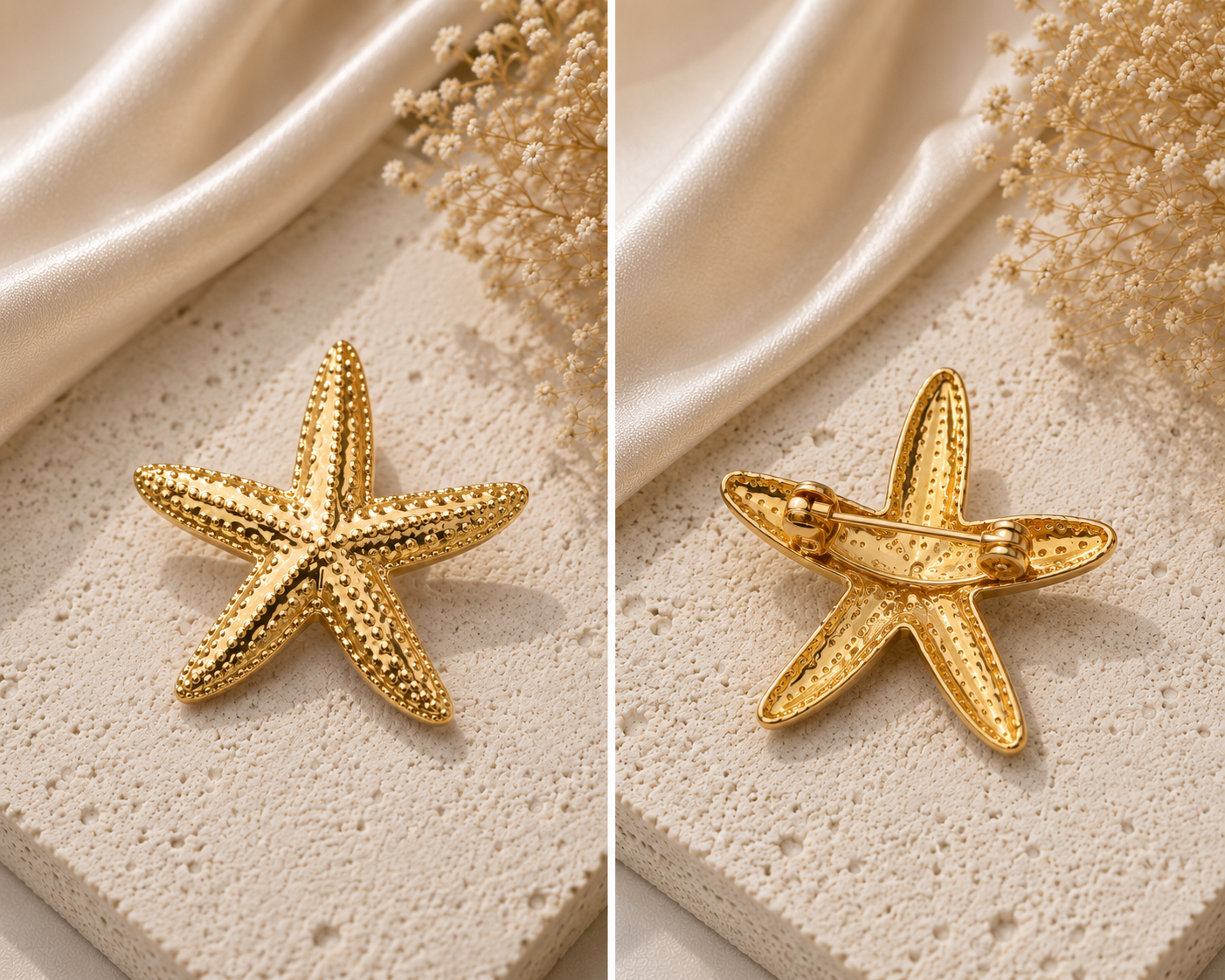 Golden Sea Star Brooch