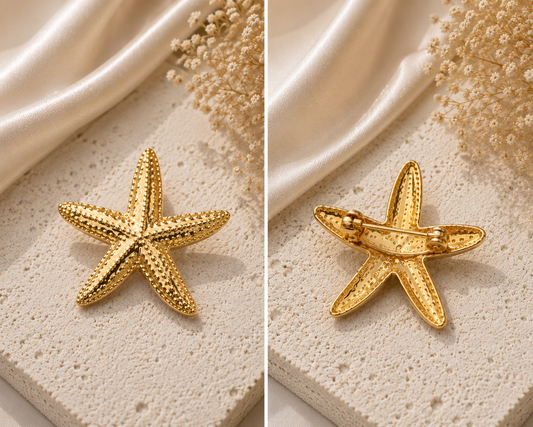 Golden Sea Star Brooch