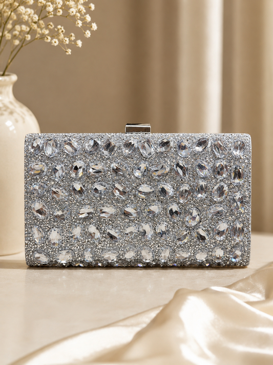Midnight Glam Clutch Silver