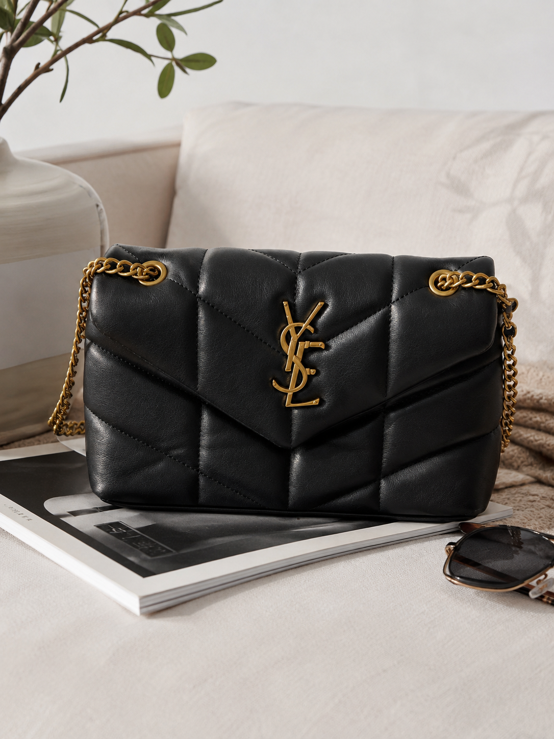 Luxe Quilted Black Bag