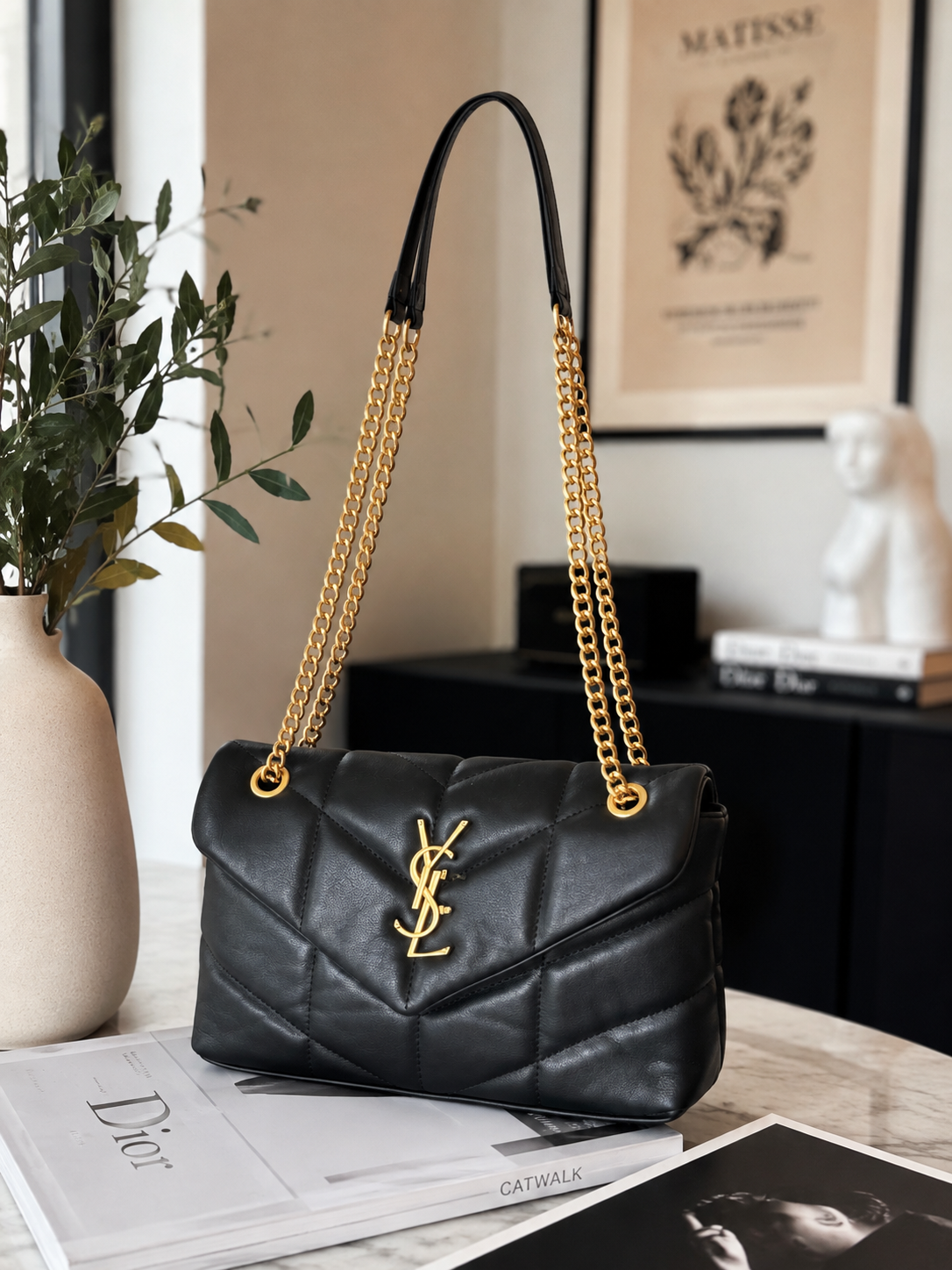 Luxe Quilted Black Bag