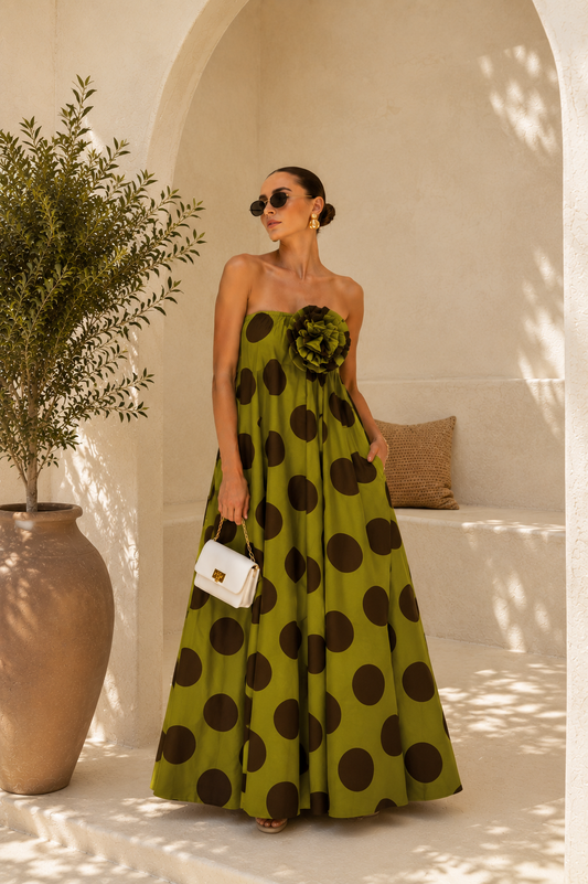 Polka Dot Green Dress
