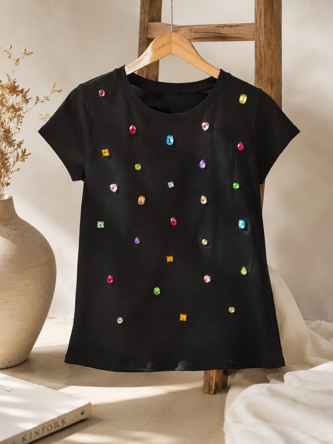 Black Gemstone Glow Tee