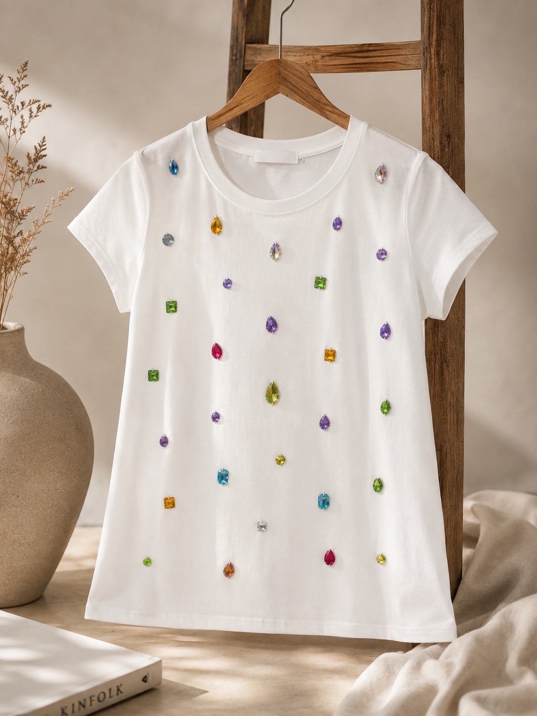 White Gemstone Glow Tee