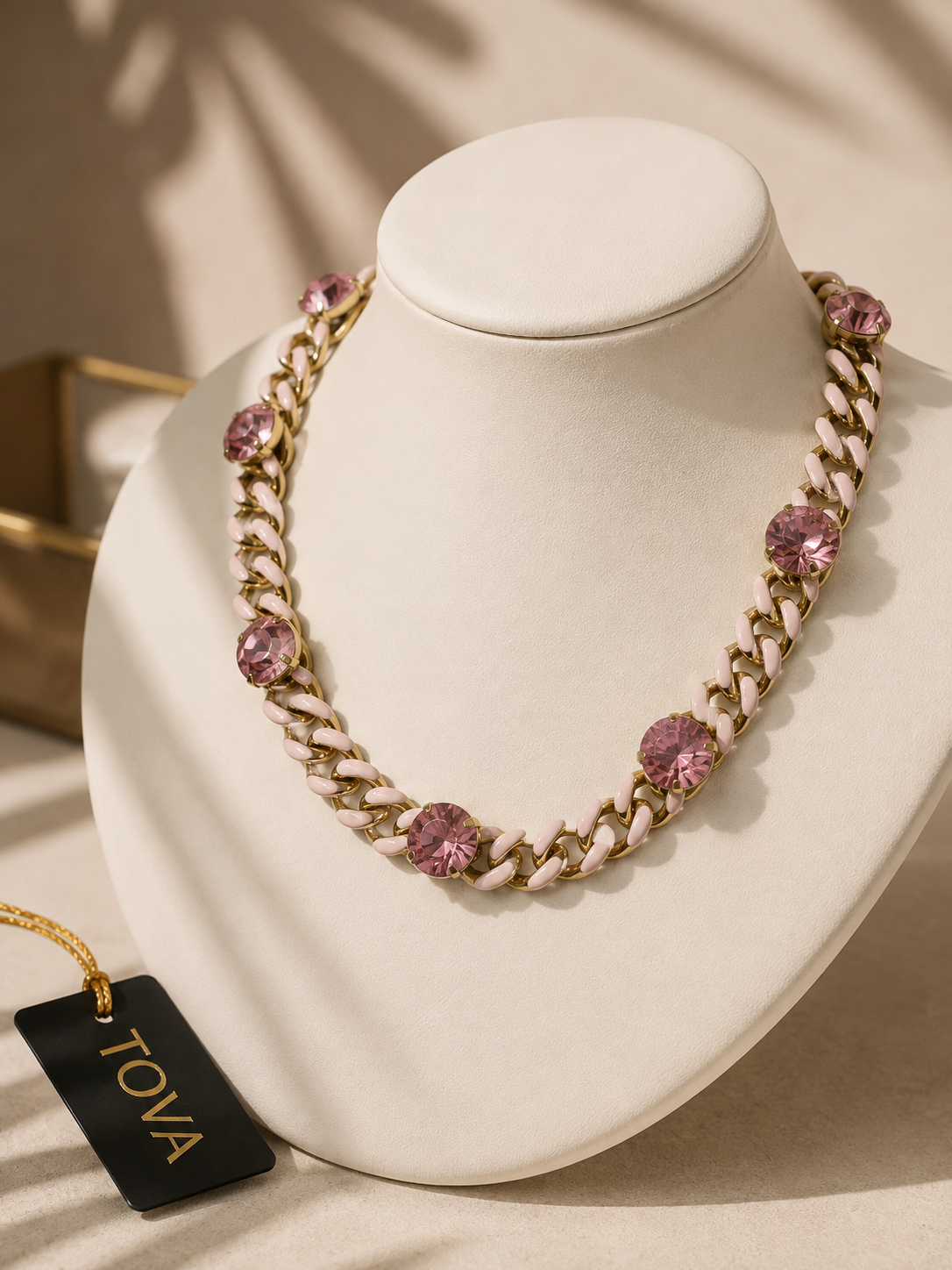Blush Crystal Chain Necklace