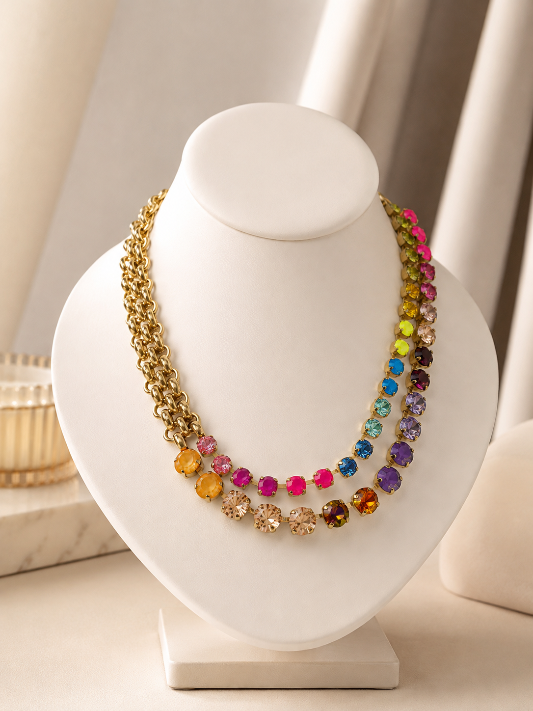 Rainbow Statement Necklace