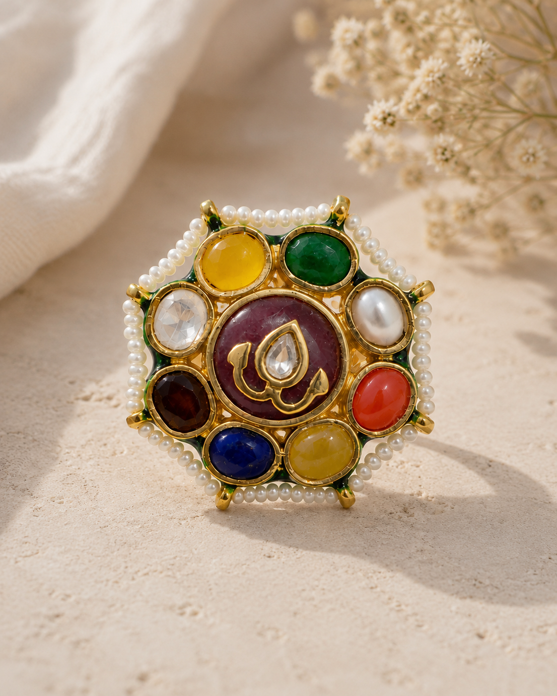 Maharani Multicolor Kundan Ring