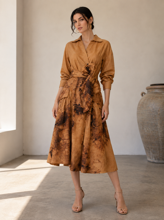 Autumn Muse Tie-Waist Skirt Set
