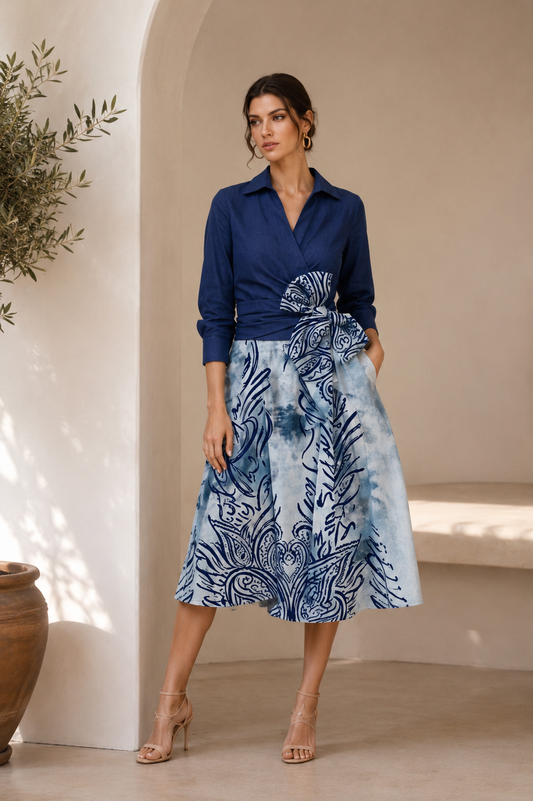 Sky Muse Tie-Waist Skirt Set