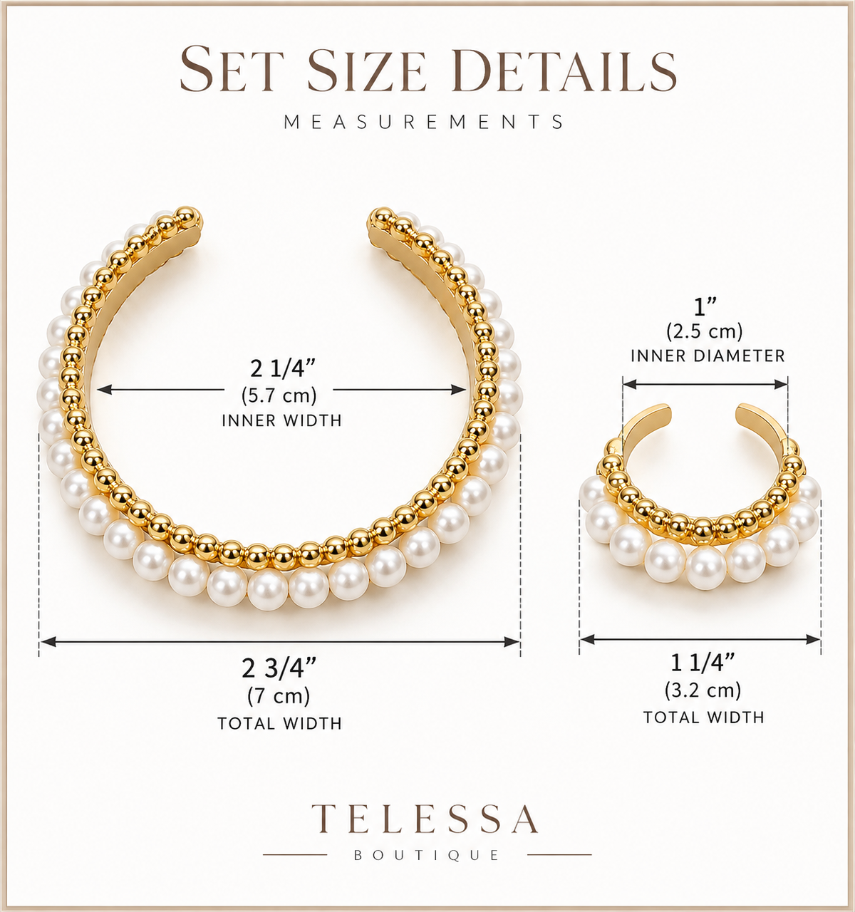 Turkish Pearl Cuff & Ring Set