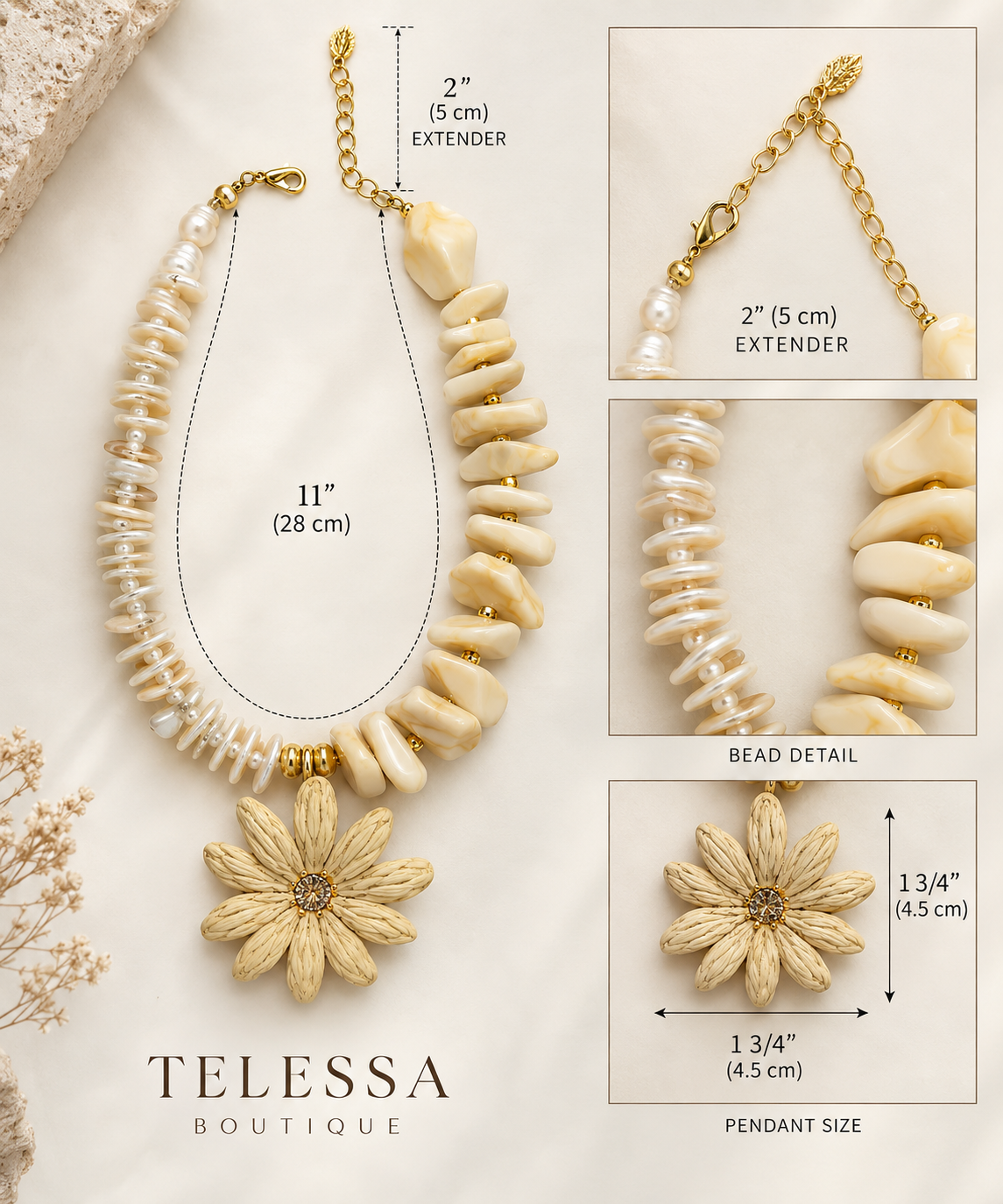 Turkish Ivory Bloom Statement Necklace