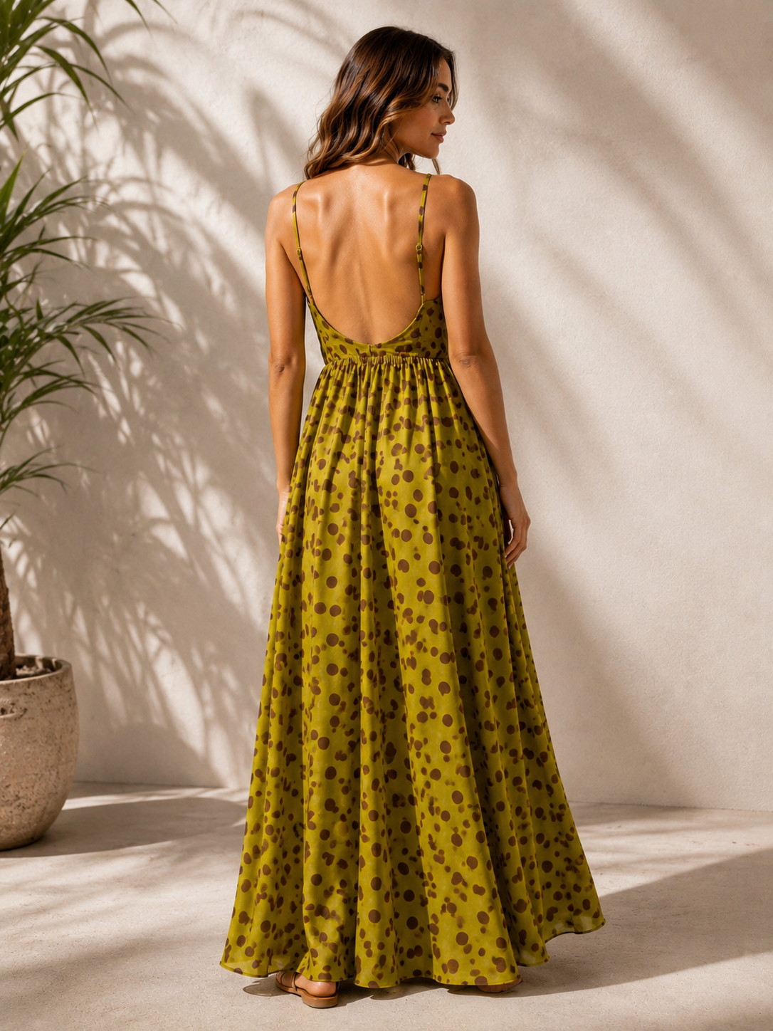 Italian Green Polka Dot Dress