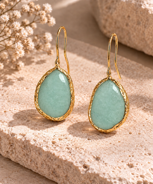 Turkish Mint Faceted Drop Earrings