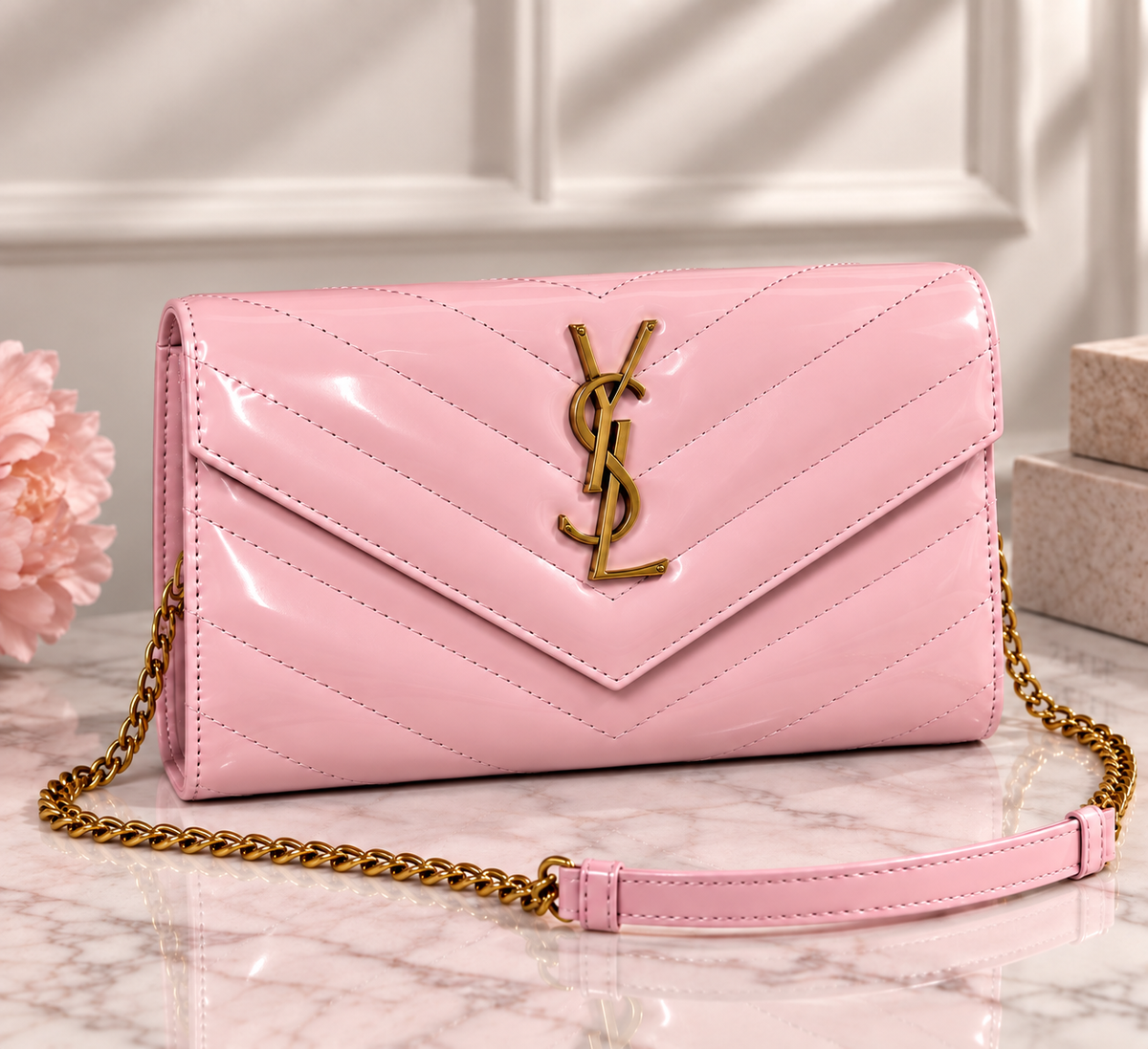 Luxe Clutch Designer Inspired Baby Pink
