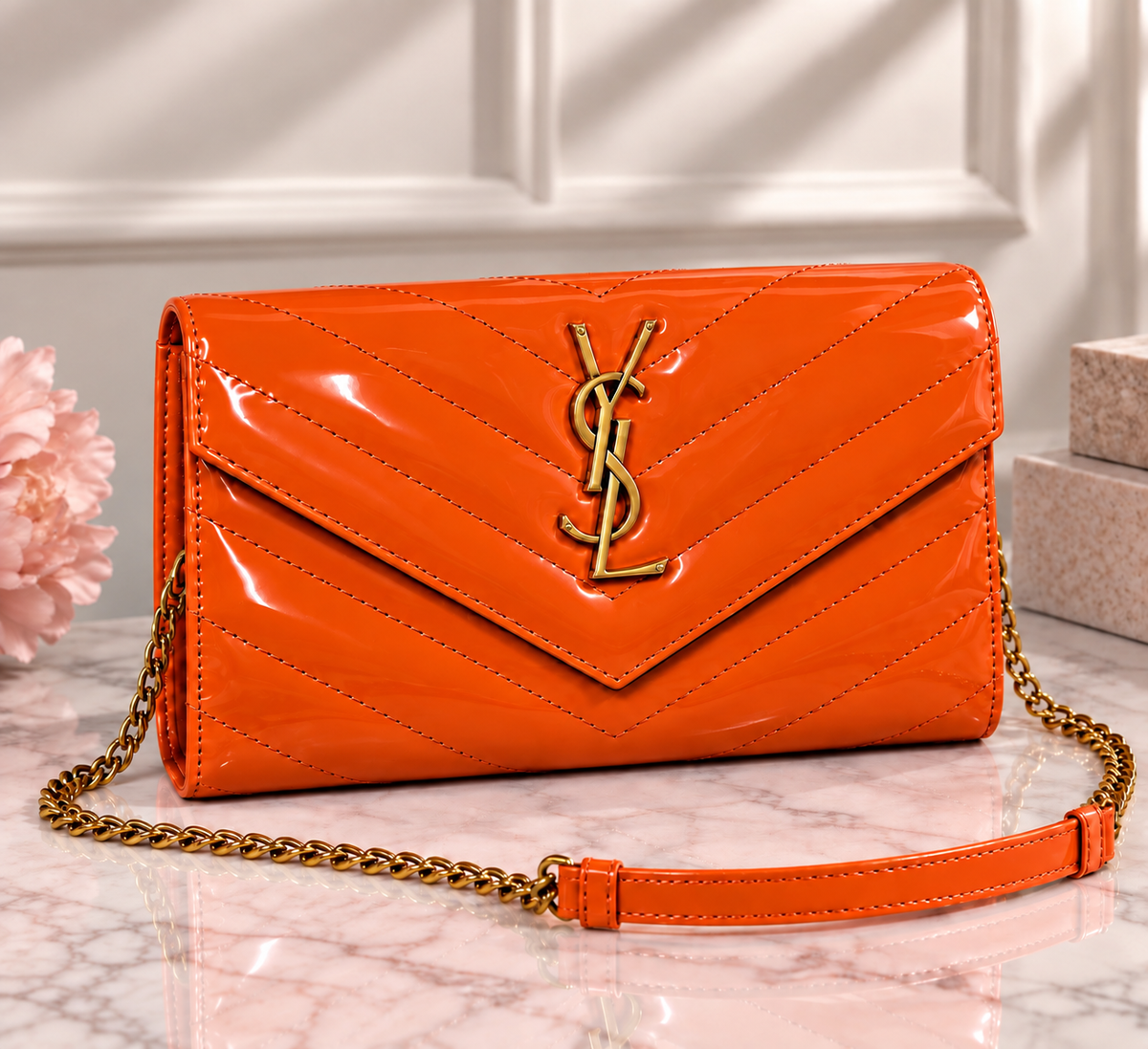 Luxe Clutch Designer Inspired Orange