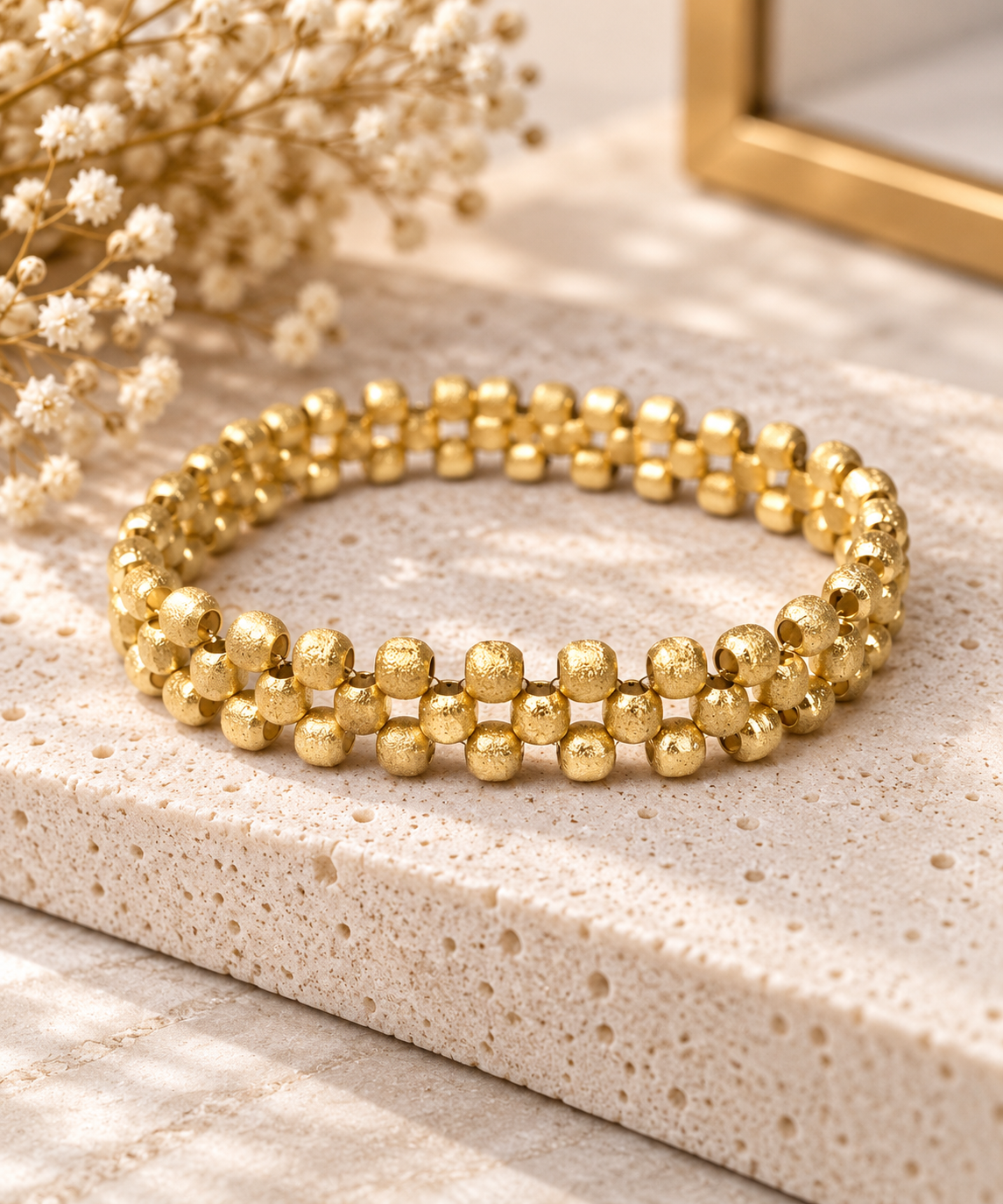 Handmade Golden Beaded Bracelet
