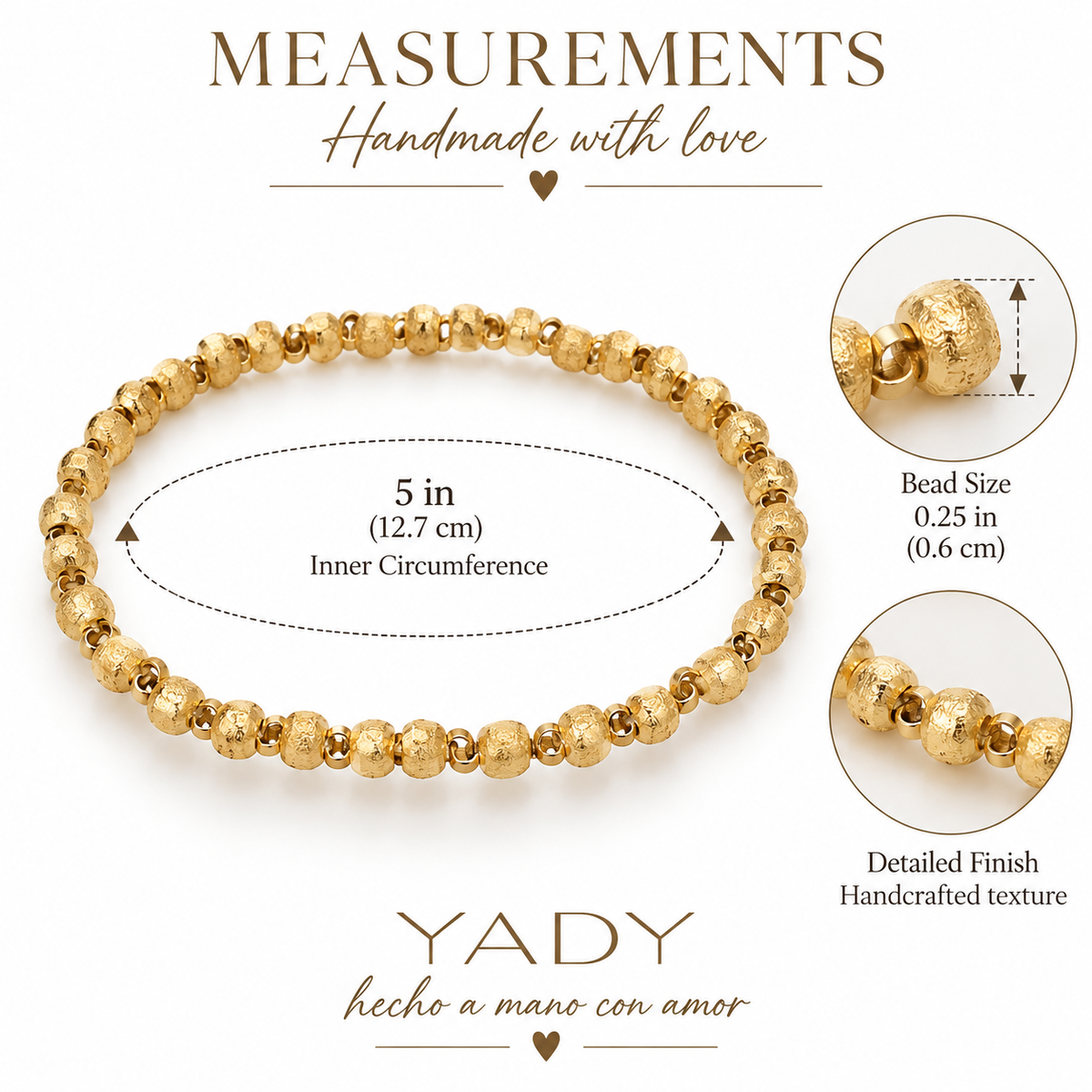 Handmade Golden Beaded Bracelet