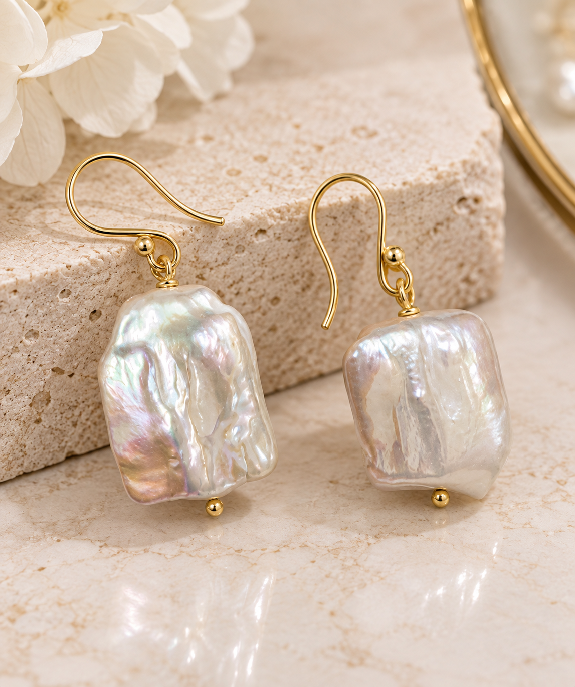 Baroque Pearl Statement Drop Earrings