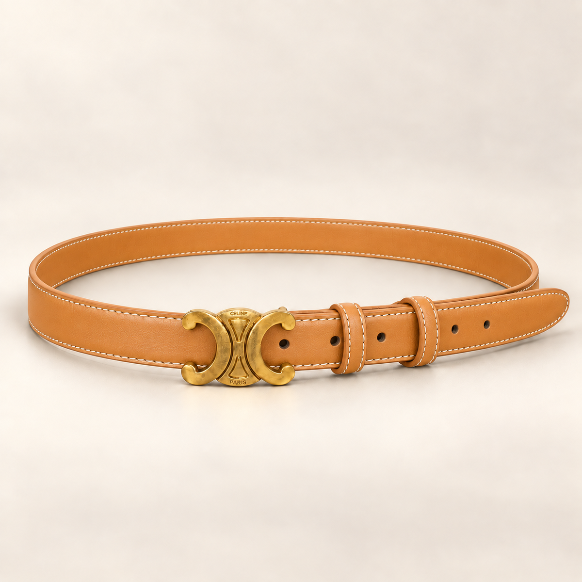 Double-C Inspired Belt Camel