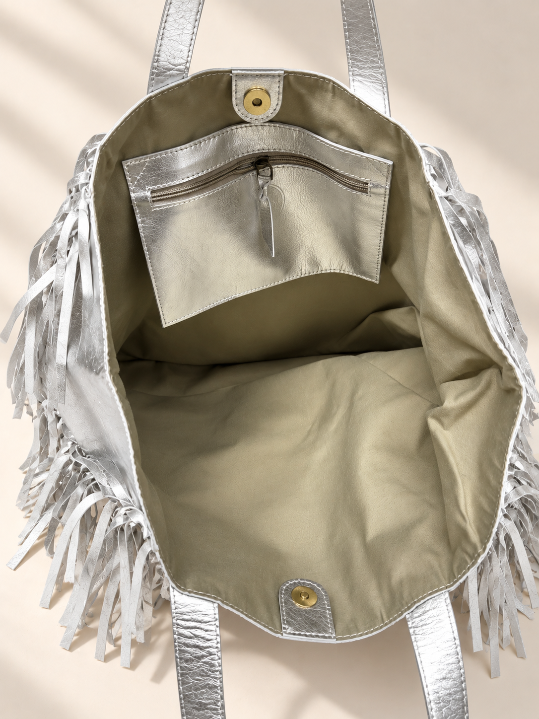 Silver Fringe YADY Tote Bag