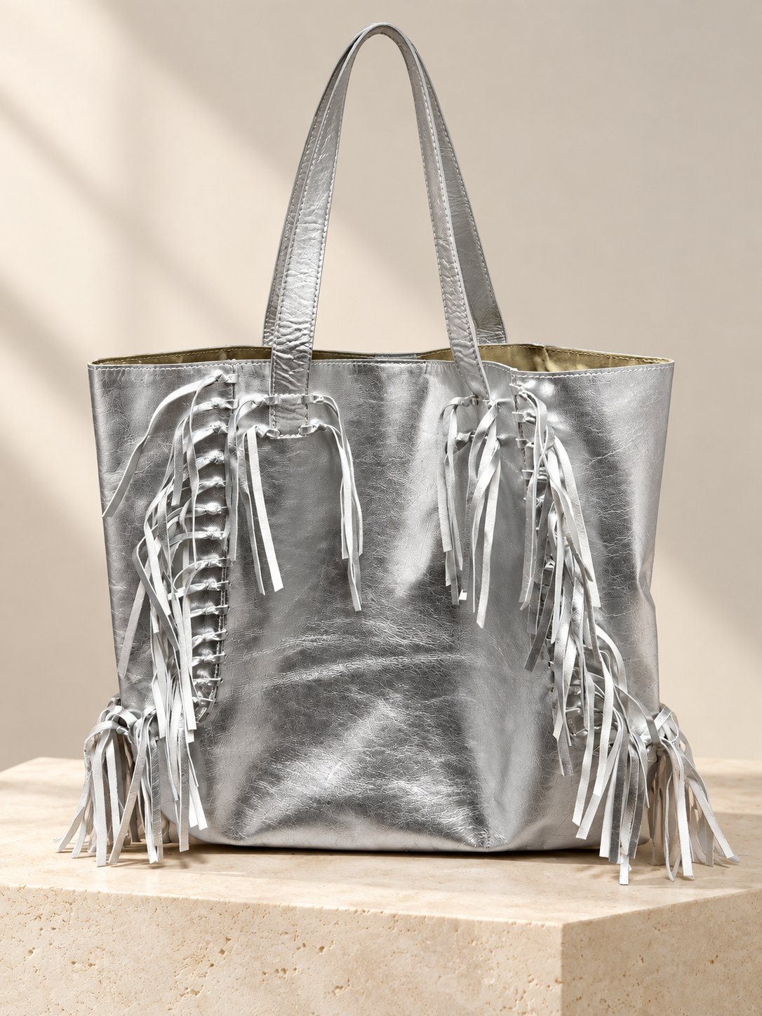 Silver Fringe YADY Tote Bag