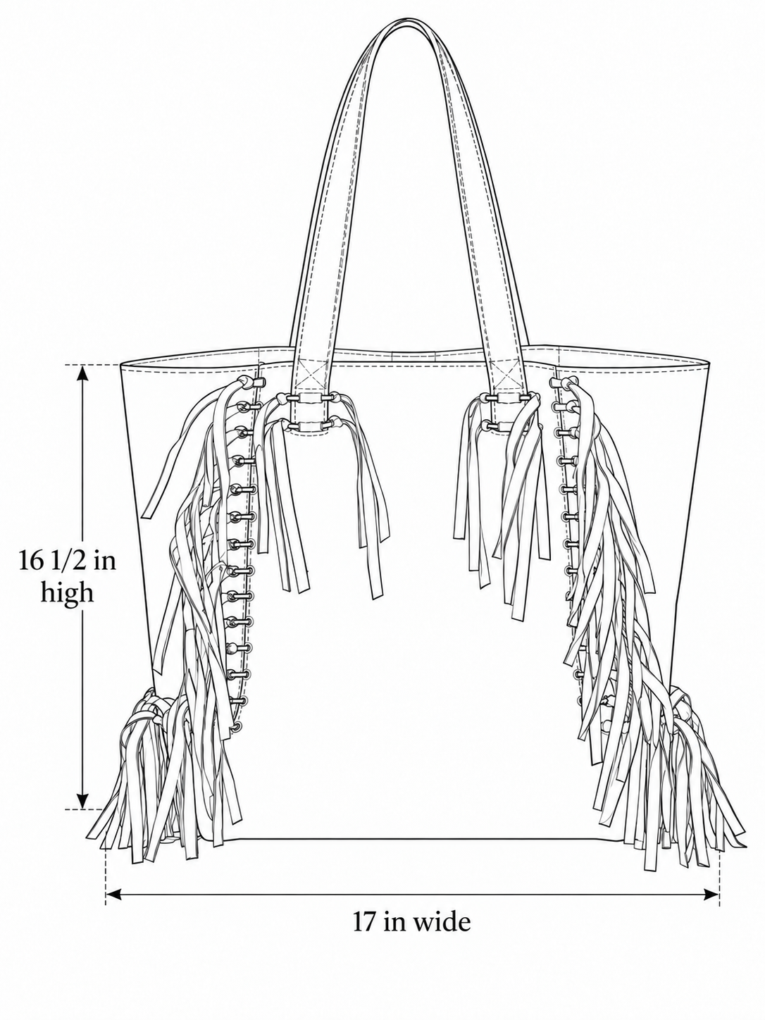Silver Fringe YADY Tote Bag