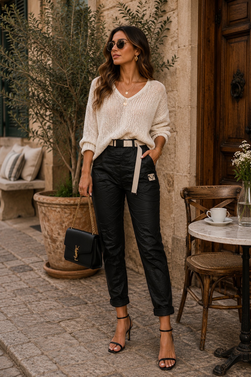 Italian Stretch Pants in Black