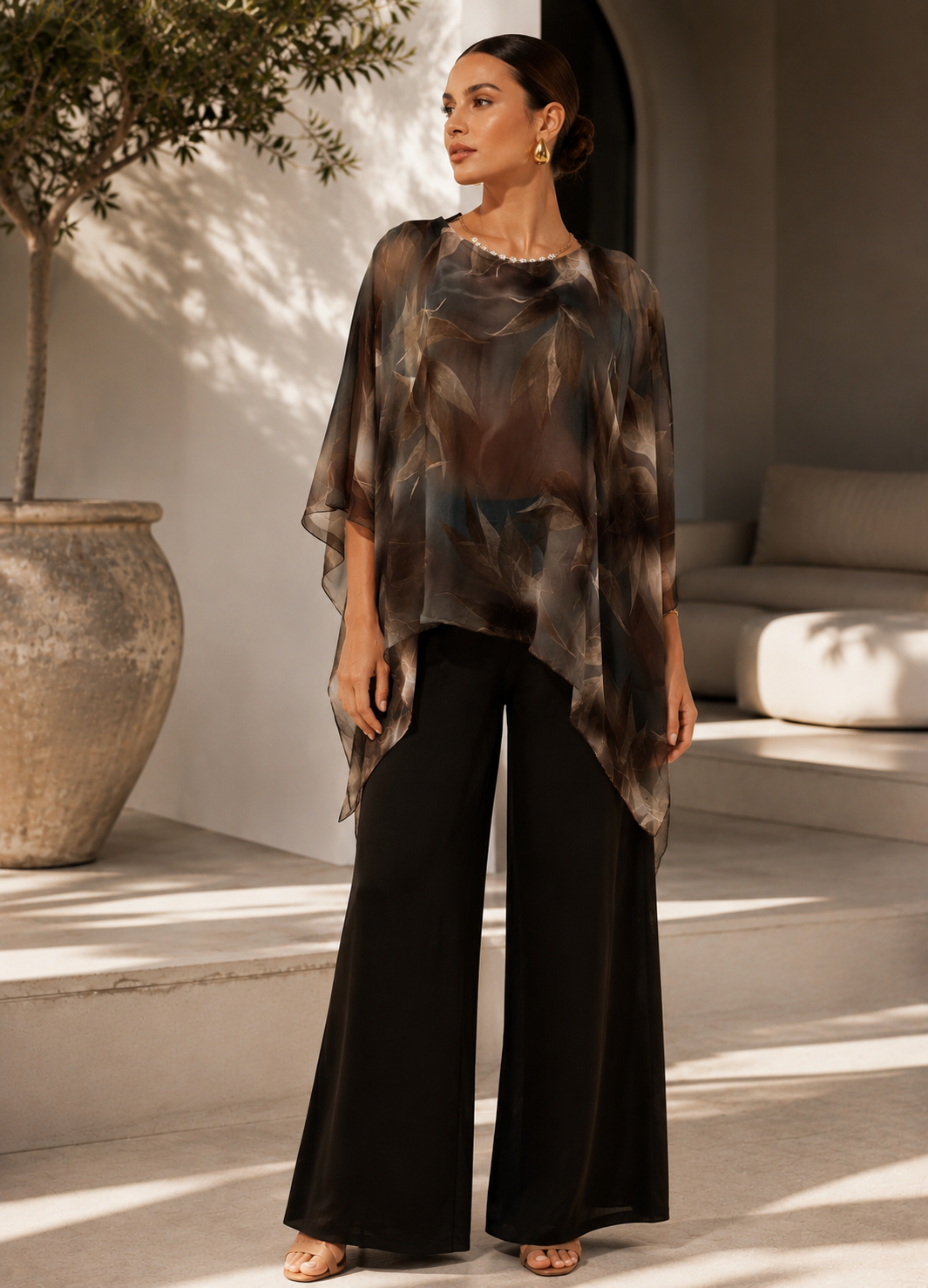 Brown Silk Blouse