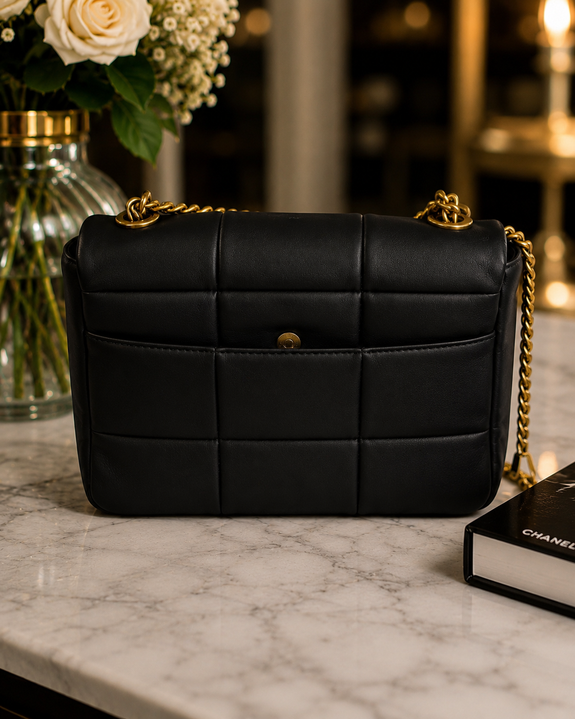 Compact Luxury Designer Inspired Bag in Black
