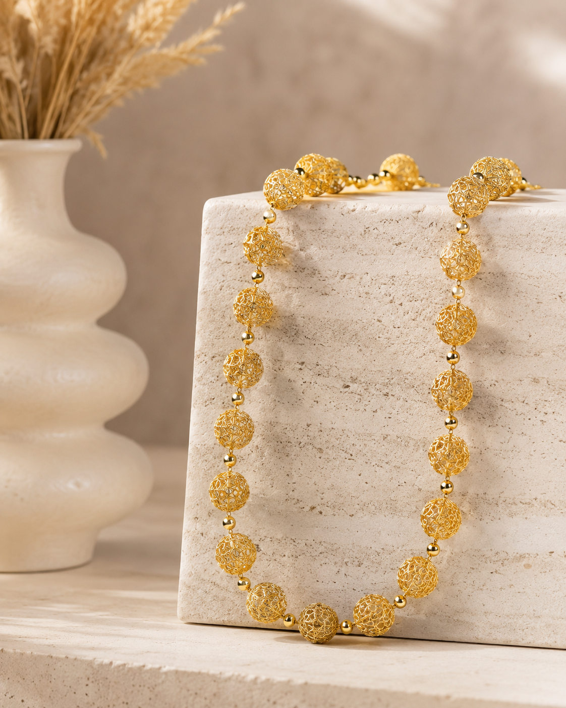 Lavish Long Necklace in Gold Plated