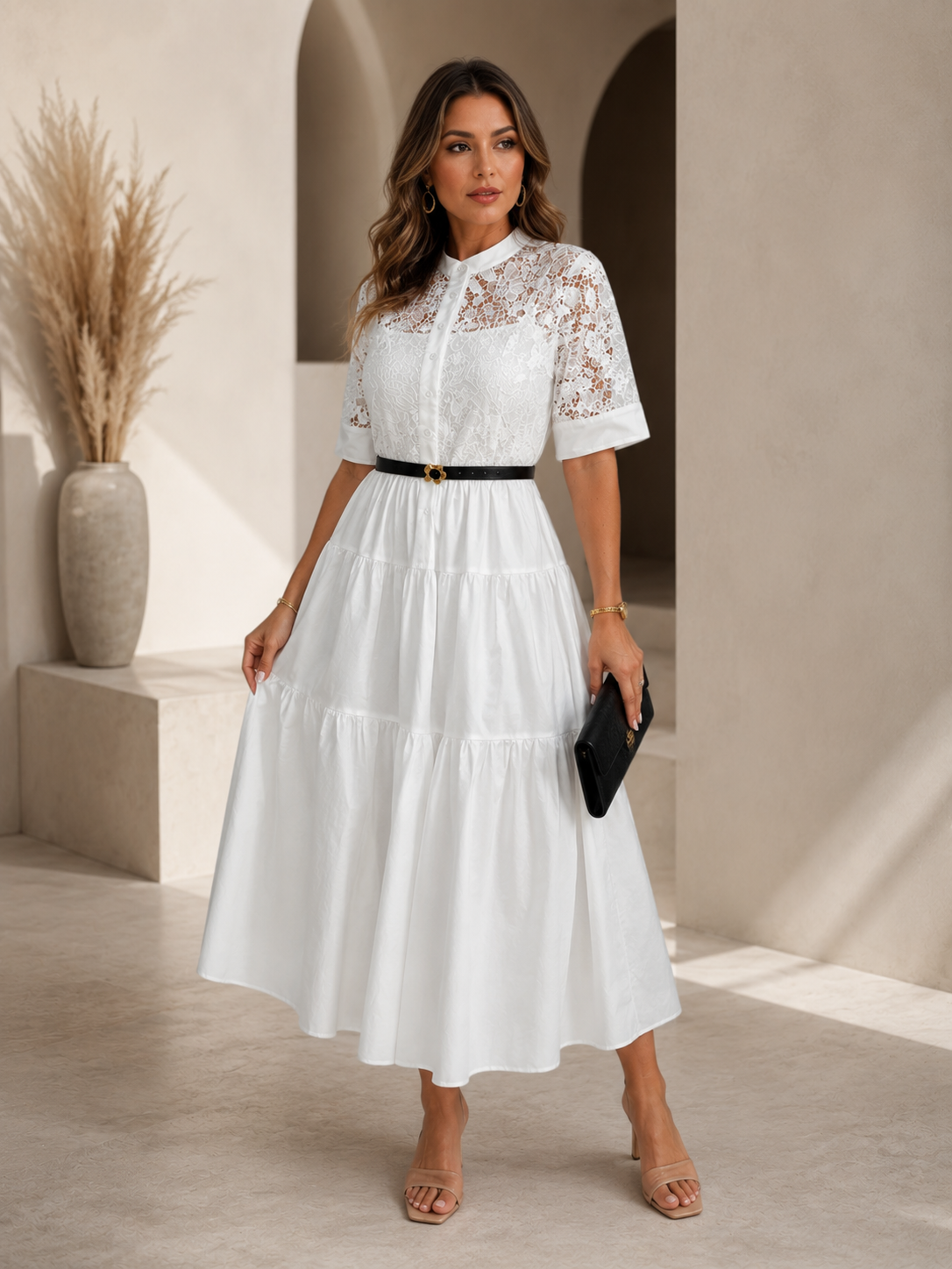 Gracia Maxi Dress with Lace in top
