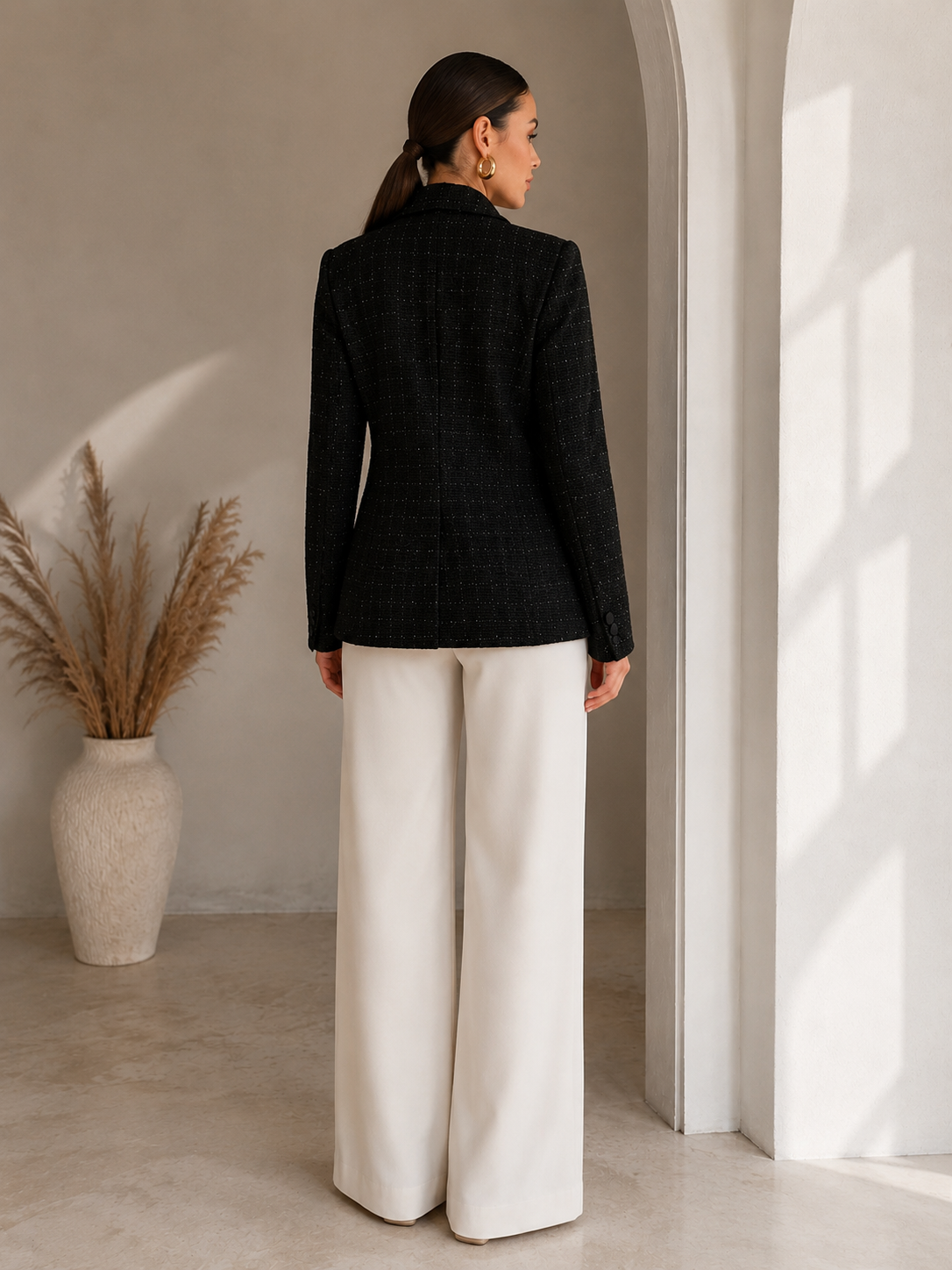 Black Blazer With Shining Details