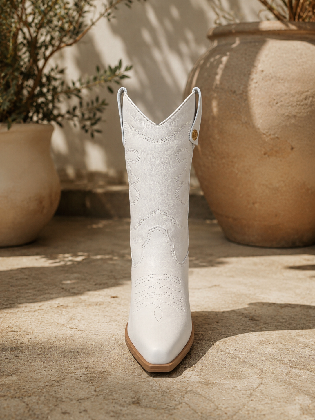 Leather High Off White Boots (Botwestern XXIII)