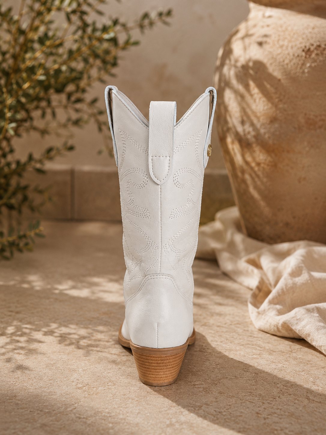 Leather High Off White Boots (Botwestern XXIII)