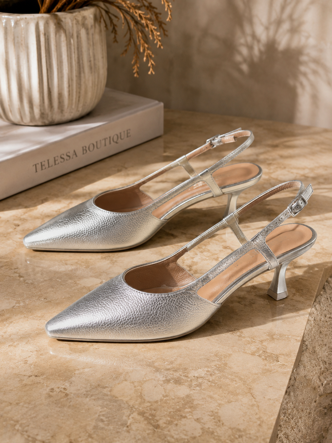 Bottero Silver Leather Shoes