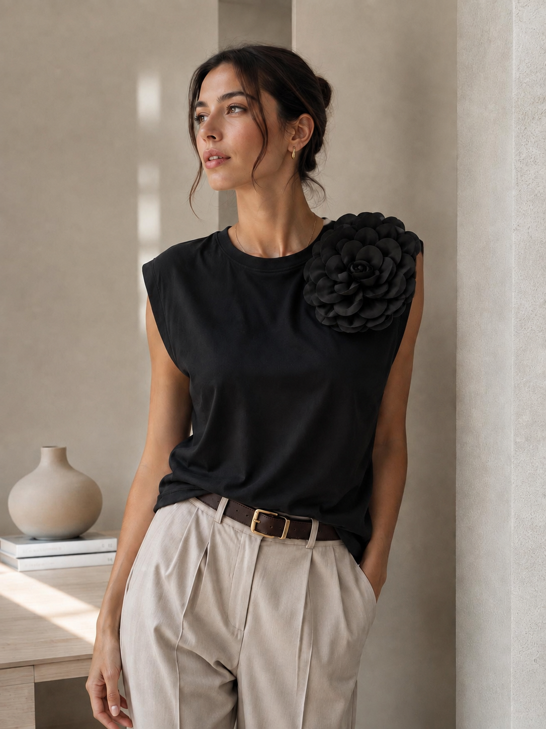 Bloom Statement Top – Black