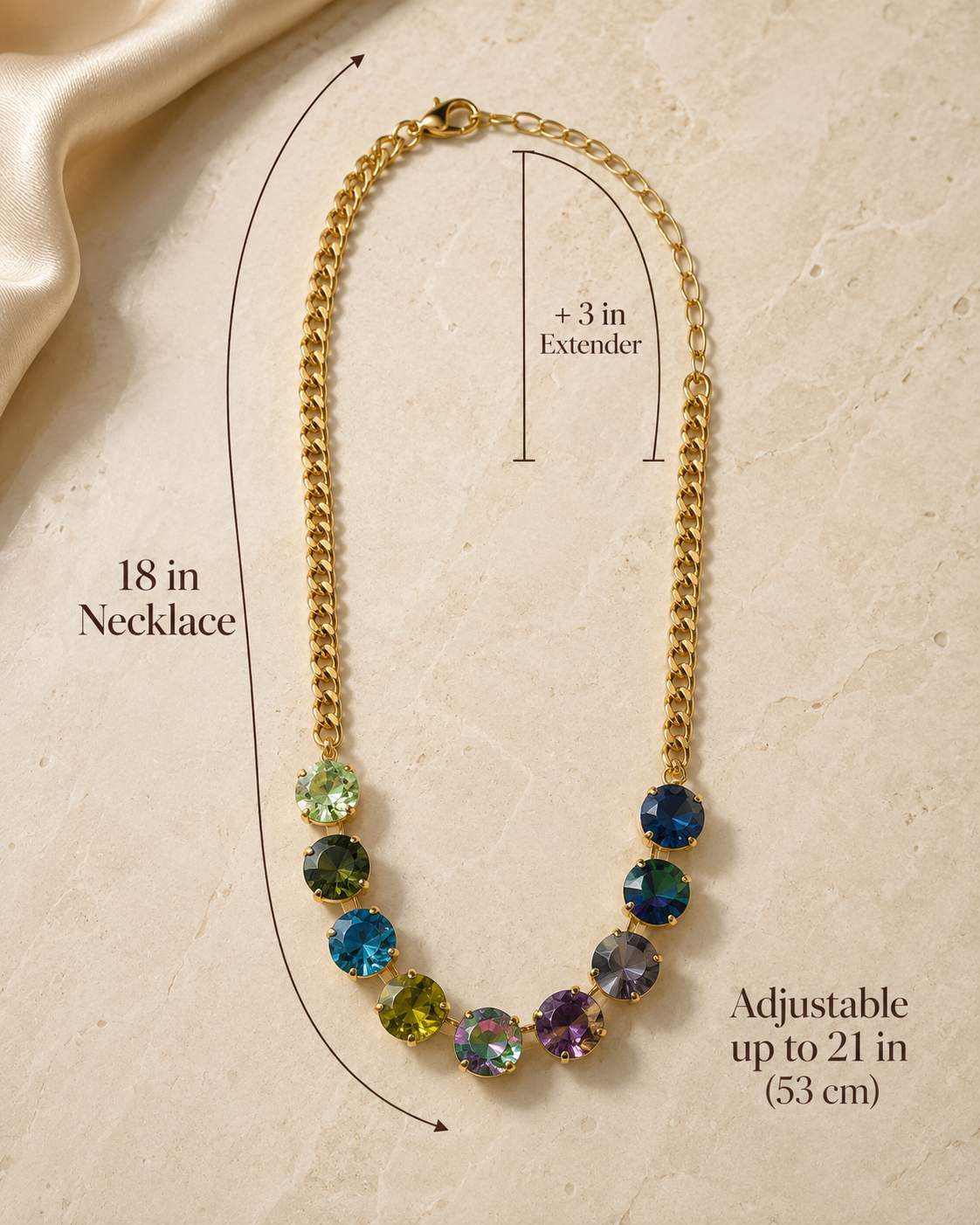 TOVA Multicolor Crystal Statement Necklace