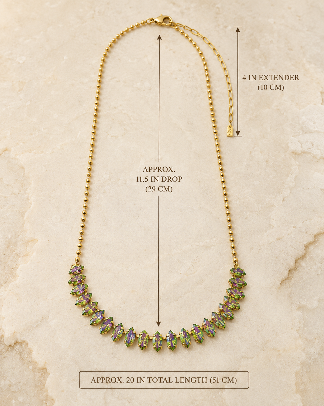 Chartreuse Swarovski Crystal Gold-Plated Necklace