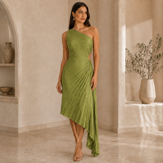 One Shoulder Midi Dress