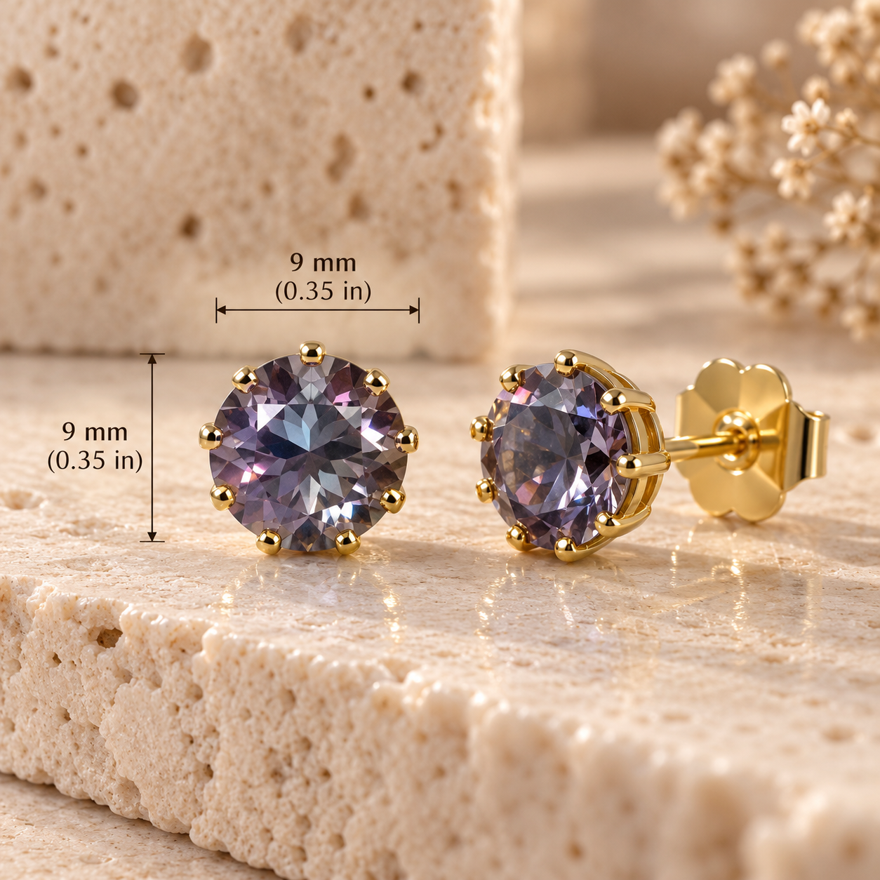 TOVA Chrisley Amethyst Crystal Stud Earrings