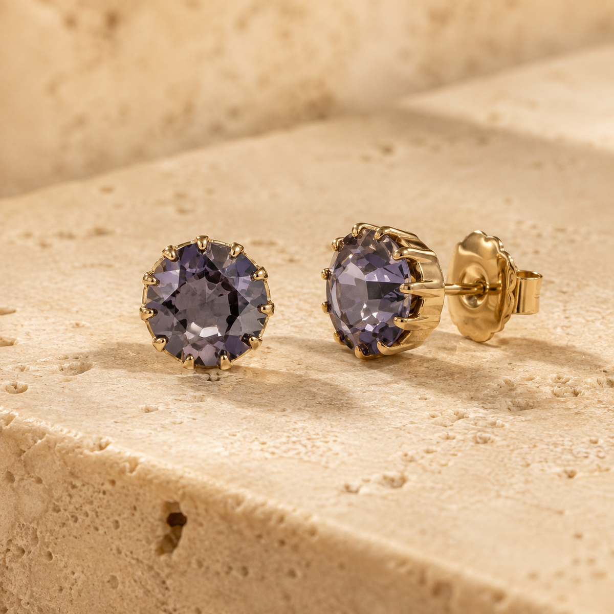 TOVA Chrisley Amethyst Crystal Stud Earrings