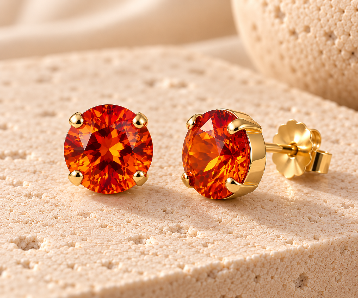TOVA Trentley Studs in Tangerine Red
