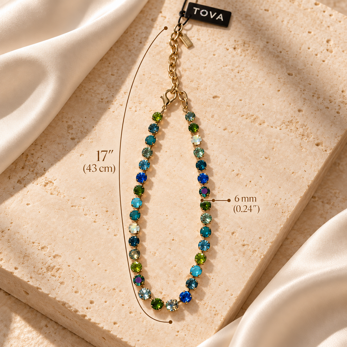 TOVA Oakland Necklace Blue Mix
