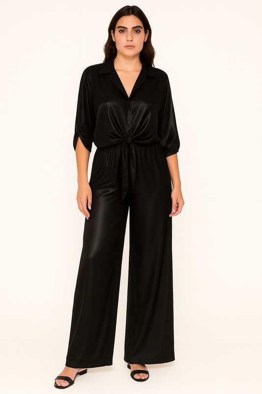 Italian Satin Set Black