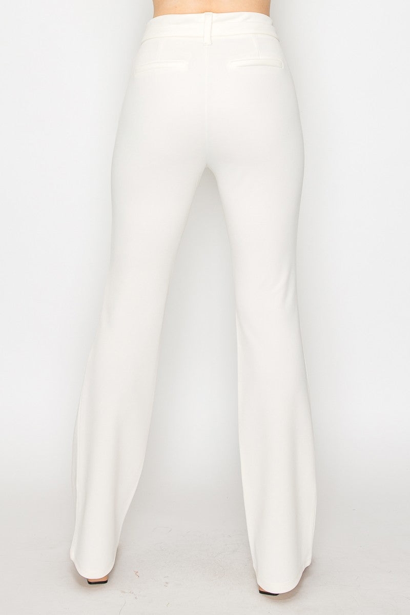 Twin Fit And Flare Mid - Rise Pants Ivory