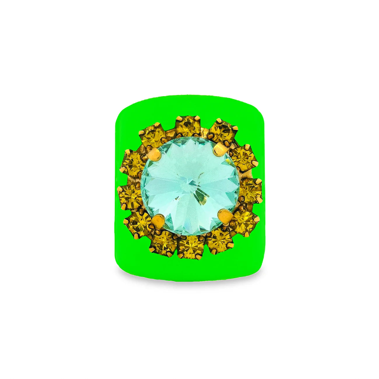 Jacci Ring in Enamel Neon Green