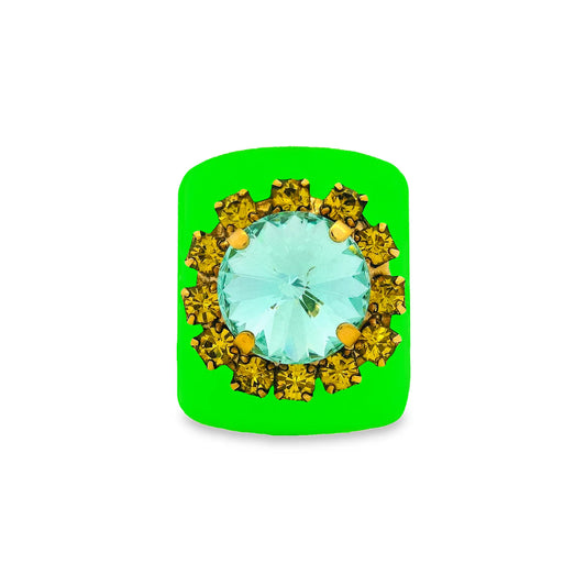 Jacci Ring in Enamel Neon Green