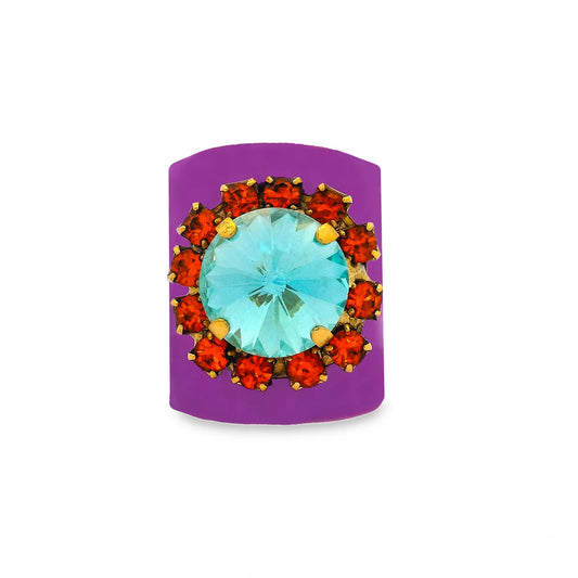 Jacci Ring In Enamel in Purple